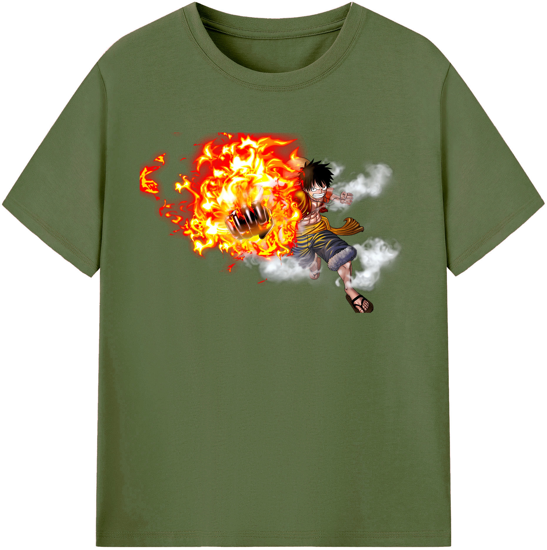ワンピース モンキー・D・ルフィ ONE PIECE Monkey D. Luffy 綿100％半袖Tシャツ（フロントプリント）